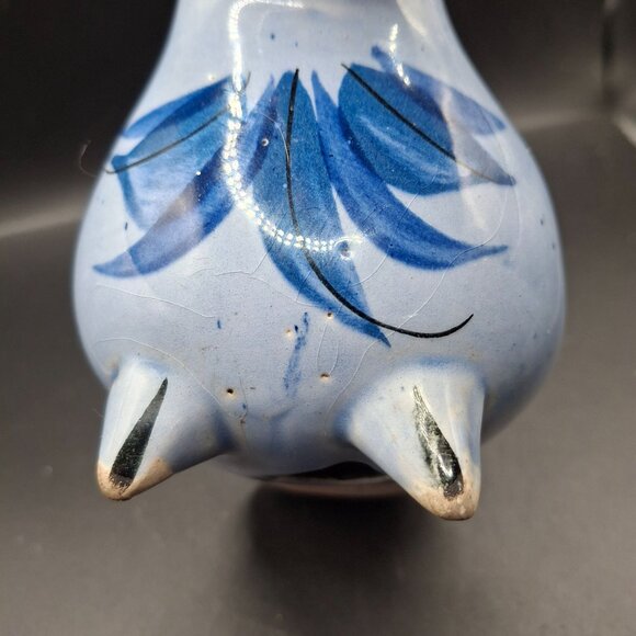 Ken Edwards Hand-Painted Mexican Ceramic Toucan Bird Figurine Floral Blue Brown - Picture 4 of 8